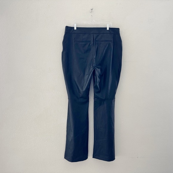 Spanx Faux Leather Flare Pant Black Pull On High Elastic Waistband Edgy Plus 3X - Picture 6 of 14